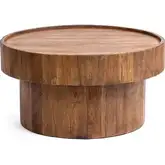 Sonora 32" Round Coffee Table in Harvest Mill Reclaimed Wood