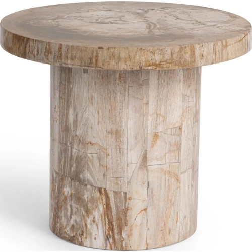 Janelle 22"H End Table in Sepia Vein Petrified Wood