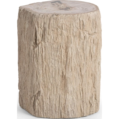 Messi End Table in Coastal Birch Petrified Wood Tiles & Fiber Glass