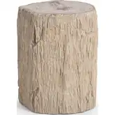 Messi End Table in Coastal Birch Petrified Wood Tiles & Fiber Glass