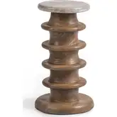 Alisa End Table in Sable Stone Marble & Mango Wood