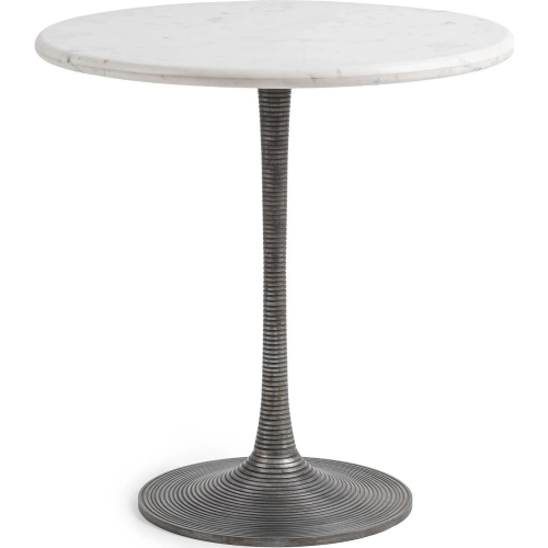 Hannabelle 30" Round Dining Table in Moonlight Haze Marble & Iron