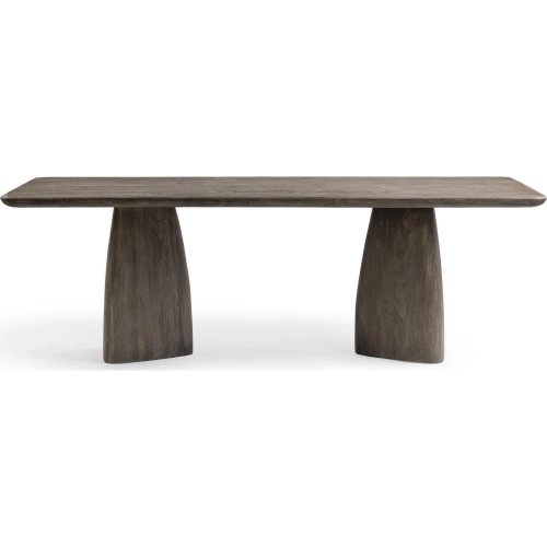 Torino 90" Dining Table in Smoked Ash Brown Acacia Wood