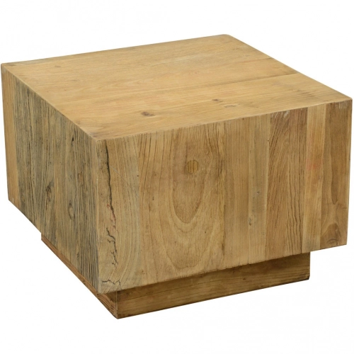 Gema 22" Side End Table in Distressed Elm Wood