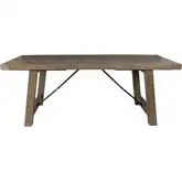 Tuscany 84" Extendable Dining Table in Distressed Brown Reclaimed Pine & Iron