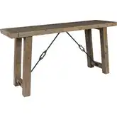 Tuscany 60" Console Table in Distressed Brown Reclaimed Wood & Iron