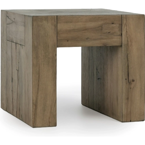 Bristol 24" End Table in Reclaimed Natural Oak