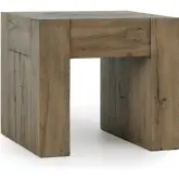 Bristol 24" End Table in Reclaimed Natural Oak