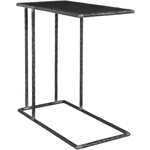 Arlo Accent Table in Bluestone & Hammered Metal