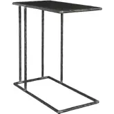 Arlo Accent Table in Bluestone & Hammered Metal