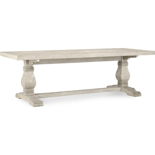 Caleb 94" Dining Table Distressed Ivory Reclaimed Pine Wood