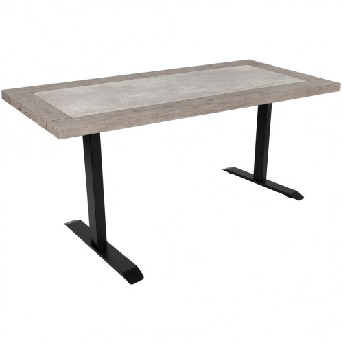 Scottsdale 65" Power Adj Desk in Reclaimed Pine, Concrete & Black