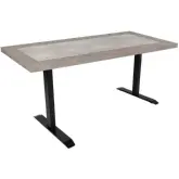 Scottsdale 65" Power Adj Desk in Reclaimed Pine, Concrete & Black