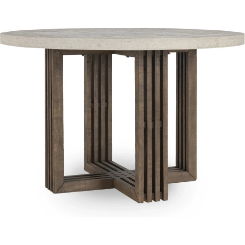 Aspen 47" Round Dining Table in Reclaimed Pine & Gray Laminate