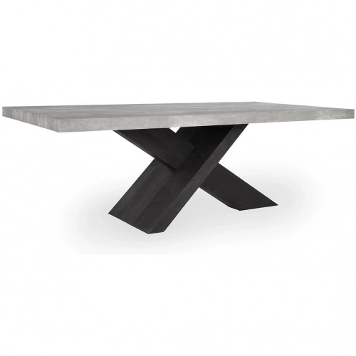 Durant 84" Dining Table in Reclaimed Black Pine with Gray Faux Concrete Laminate Top