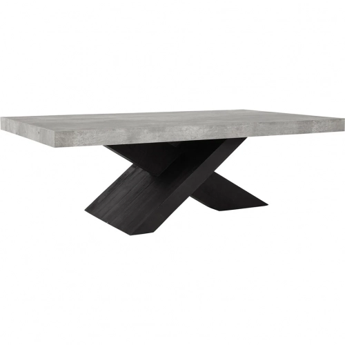 Durant Coffee Table in Reclaimed Black Pine with Gray Faux Concrete Laminate Top