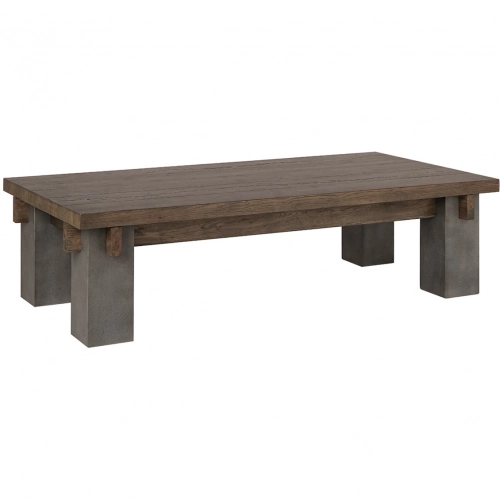 Dallas 66" Coffee Table in Cracked Oak & Smooth Pine