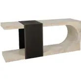 Danica Console Table in White Reclaimed Oak Wood & Metal
