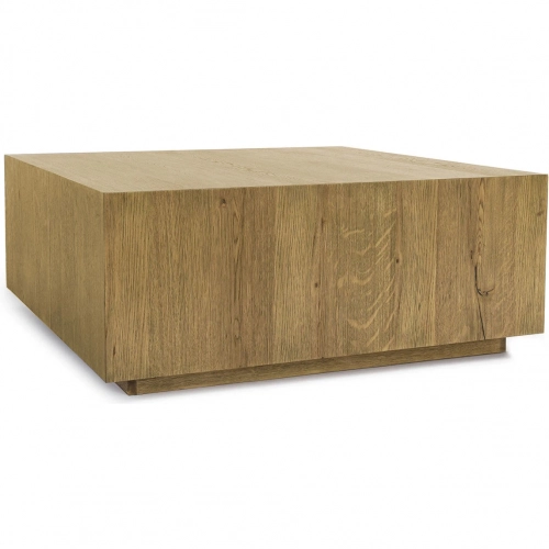 Layne 42" Square Coffee Table in Light Brown Oak Veneer
