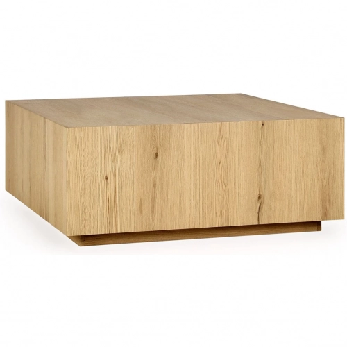 Layne 42" Square Coffee Table in Natural Oak Veneer
