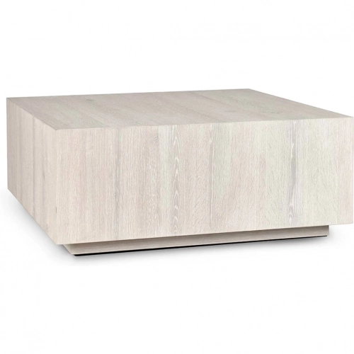 Layne 42" Square Coffee Table in White Wash Oak Veneer