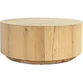 Layne 42" Round Coffee Table in Natural Oak Veneer