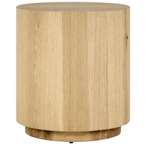 Layne 20" Round End Table in Natural Oak Veneer