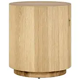 Layne 20" Round End Table in Natural Oak Veneer
