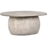 Britney 42" Outdoor Round Coffee Table in Light Gray Concrete