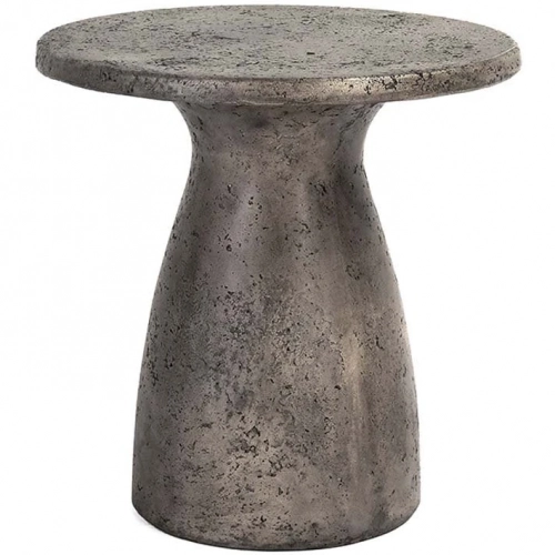 Collins 16"H Outdoor Accent Table in Dark Gray Concrete