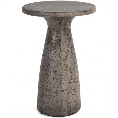 Collins 19"H Outdoor Accent Table in Dark Gray Concrete