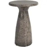 Collins 19"H Outdoor Accent Table in Dark Gray Concrete
