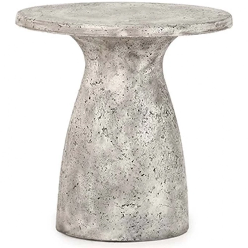 Collins 18"H Outdoor Accent Table in Light Gray Concrete