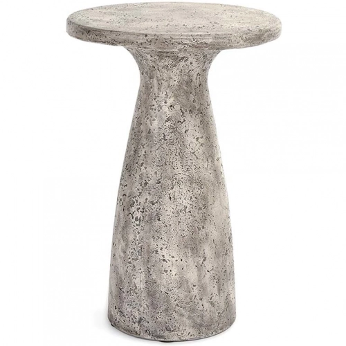 Collins 19"H Outdoor Accent Table in Light Gray Concrete