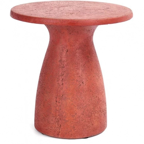 Collins Outdoor Round End Table in Rust Glass Fiber Reinforced Concrete