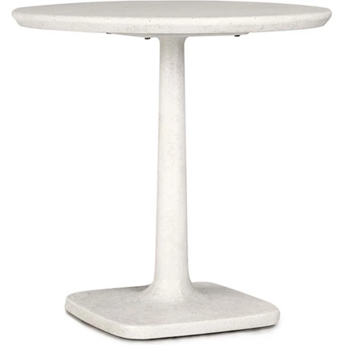 Paulina 31" Outdoor Bistro Dining Table in White Concrete