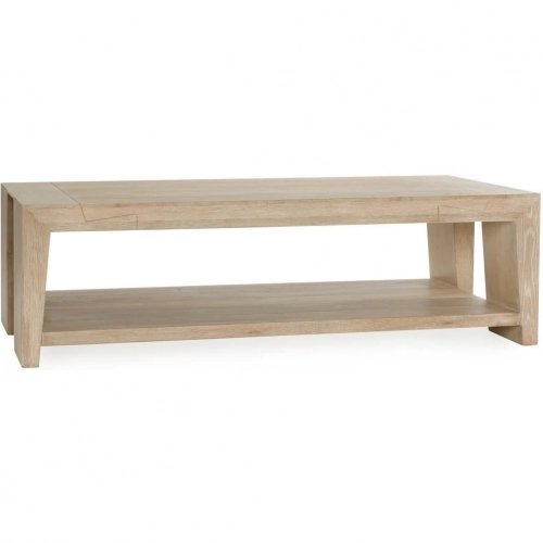 Troy 60" Coffee Table in White Wash Cracked Oak