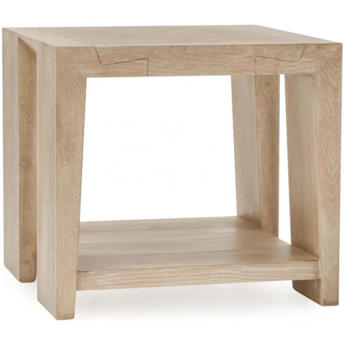 Troy End Table in White Cracked Oak