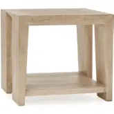 Troy End Table in White Cracked Oak