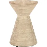 Fern Outdoor Accent Side Table in Beige Glass Fiber Reinforced Concrete
