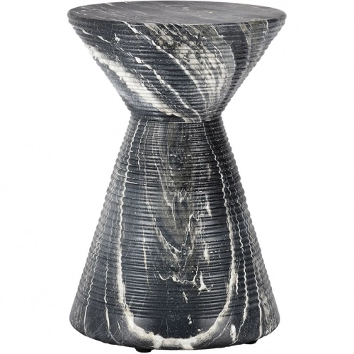 Fern Outdoor Side Accent Table in Black Glass Fiber Reinforced Concrete