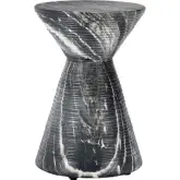 Fern Outdoor Side Accent Table in Black Glass Fiber Reinforced Concrete