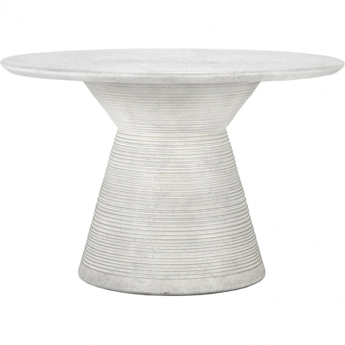 Fern Outdoor 47" Round Dining Table in White Reinforced Concrete