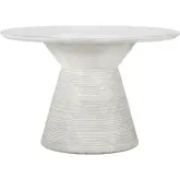 Fern Outdoor 47" Round Dining Table in White Reinforced Concrete