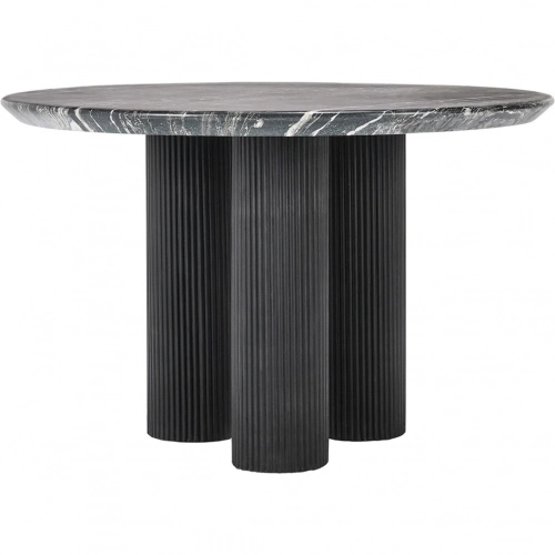 Adrian Outdoor 47" Round Dining Table in Black Glass Fiber Reinforced Concrete