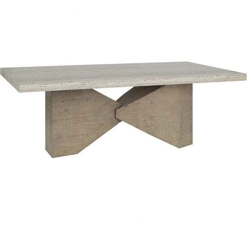 Ravenna 84" Dining Table in Concrete Laminate & Reclaimed Pine