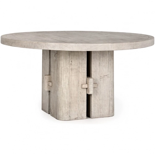 Rosemount 60" Round Dining Table in White Washed Reclaimed Pine