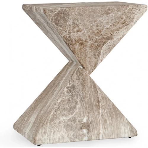 Adler Outdoor Accent Table in Brown & Ivory Glass Fiber Reinforced Concrete