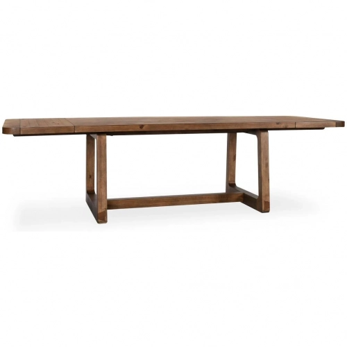 Lyra 80 to 110" Ext Dining Table Smoke Brown Pine Wood & Black