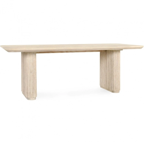 Vander 84" Dining Table in Cream Washed Oak Wood